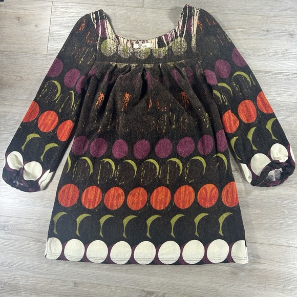 Anthropologie Dresses & Skirts - Anthropologie Aryeh Large Lightweight‎ Sweater Dress Abscract Retro Groovy Tie